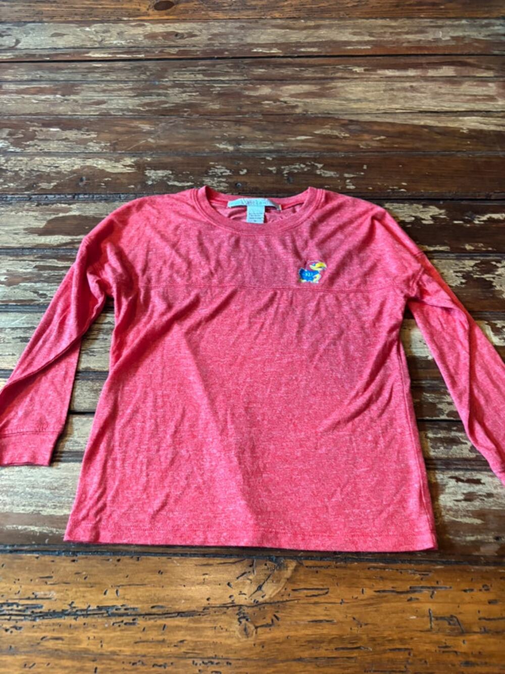 Kansas Jayhawks Red Long-Sleeve T-Shirt KU Size 12 Chicka-d